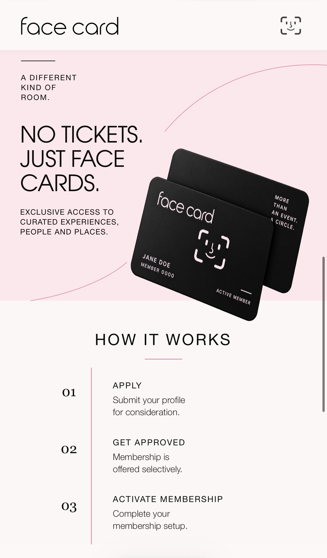 Face Card — membership and how it works