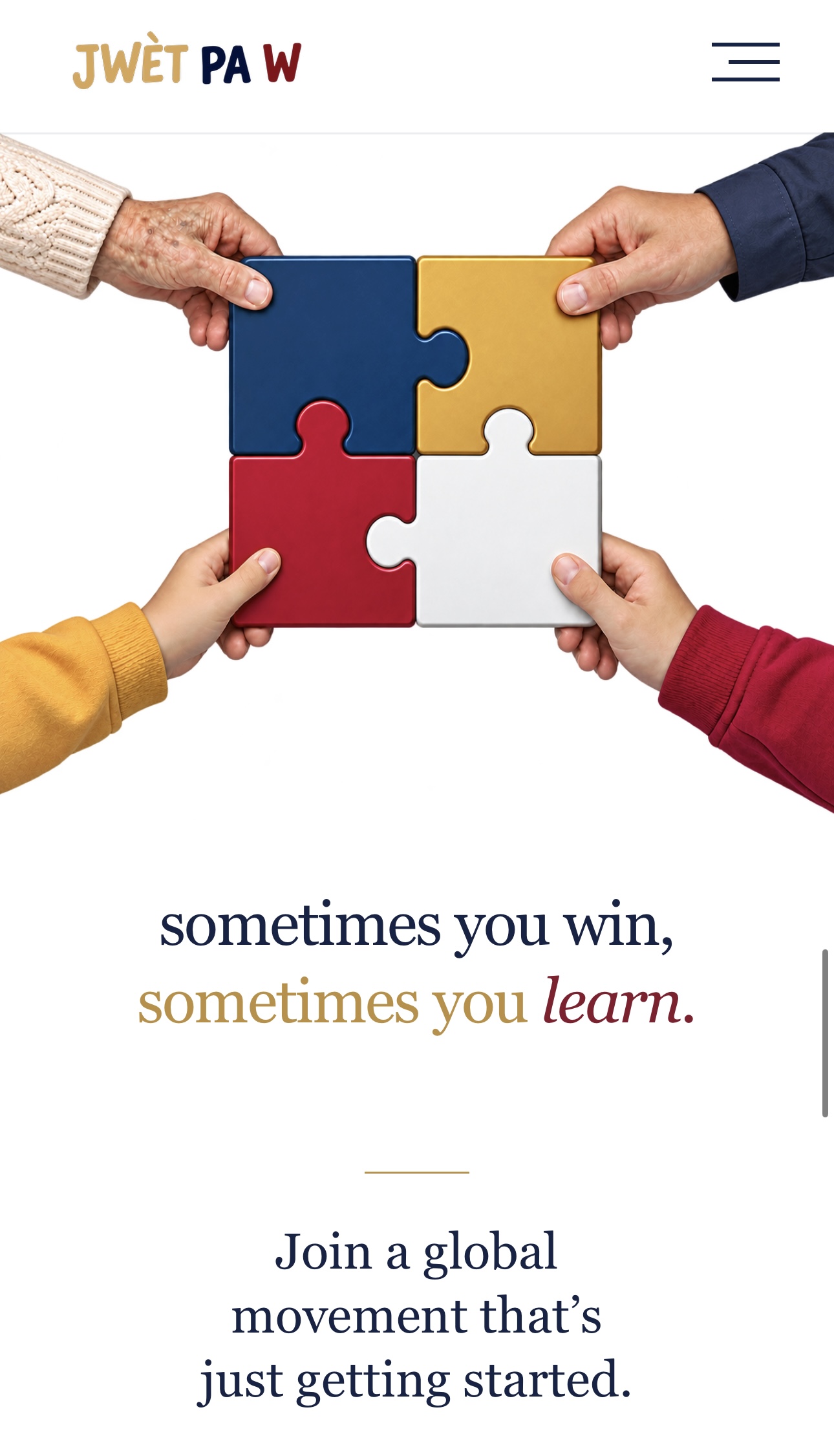 JWÈT PA W website — Sometimes you win, sometimes you learn